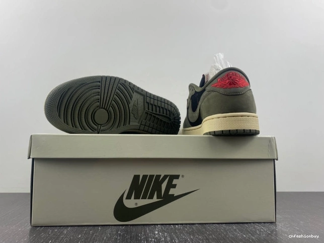 1 JORDAN SCOTT SP OG AIR TRAVIS 'BLACK OLIVE' X LOW DM7866-002 0709